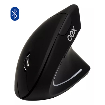 Mouse vertical s/ fio OEX MS605 at 1600dpi Wifi Blueto