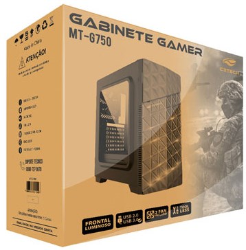 Gabinete gamer miditorre C3Tech MT-G750BK USB3 s/ fonte