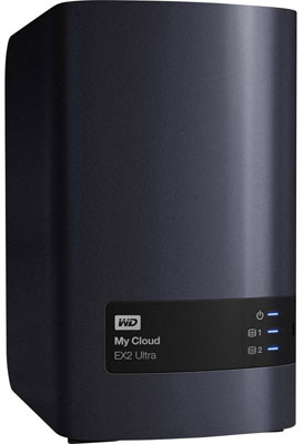 NAS de rede 2 baias WD My Cloud EX2 Ultra, Ethernet USB