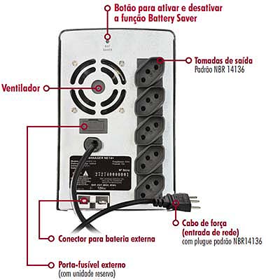 Nobreak SMS Manager Net4+ 1400VA (980W) 220V/220V