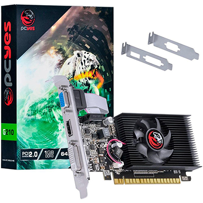 Placa vdeo PCyes Geforce GT210 1GB DDR3 HDMI VGA DVI