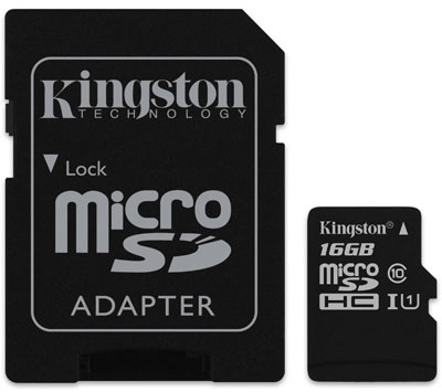 MemoryCard microSD 16GB Kingston classe 10 SDC10G2/16GB