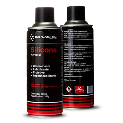 Lubrificante de silicone em spray Implastec, 400 ml