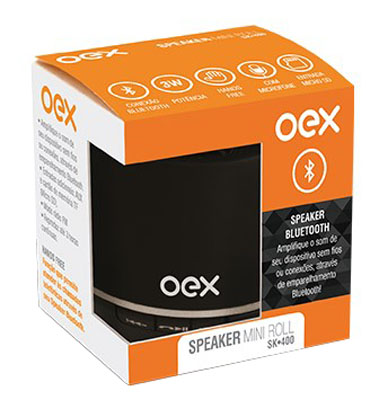 Speaker c/ Bluetooth OEX SK-400 Mini Roll 3W RMS USB P2