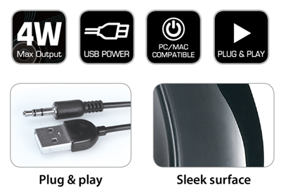 Caixas de som estreo Genius SP-U150X P2 c/ USB, 4W RMS