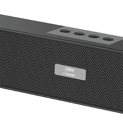 SoundBar 2.0 30W RMS OEX SP106 Bluetooth c/ bateria 4h