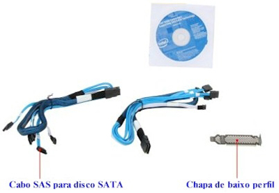 Placa controladora Intel SRCSASRB c/ 2 RAID de 4 discos