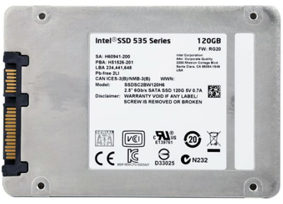 HD SSD notebook 120GB Intel SSDSC2BW120H601 540MBps