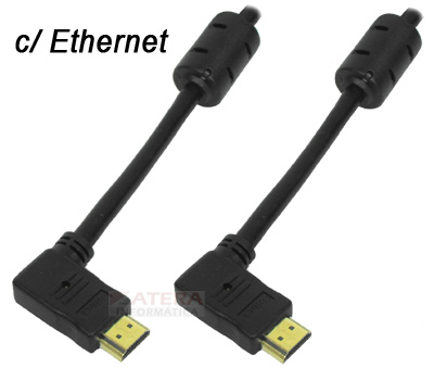 Cabo HDMI macho, 90 graus, verso 1.4 Tblack com 10 m