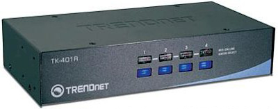 Chaveador KVM Trendnet TK-401R c/ 4 portas PS2 p/ rack