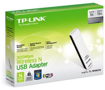 Adaptador USB de rede TP-Link TL-WN821N 300 Mbps 20dBm