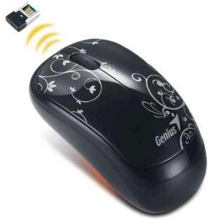 Mouse s/ fio Genius Traveler 6000 2.4GHz 1200dpi floral