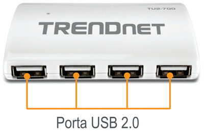 HUB USB 2.0 Trendnet TU2-700, 7 portas c/ fonte AC