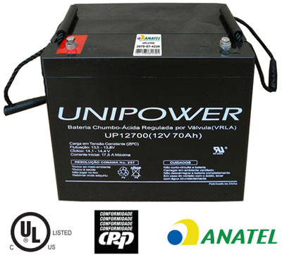 Bateria chumbo-acido Unipower UP12700P, 12V, 70Ah M6 V0