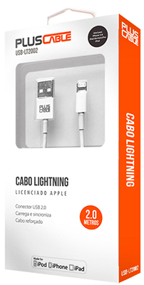 Cabo Lightning licenciado PlusCable USB2, 2m