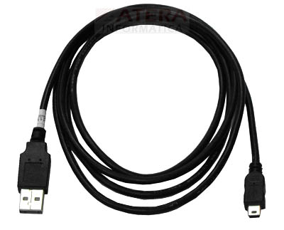 Cabo USB 2 tipo A macho p/ mini USB-B 5 pinos Roxline