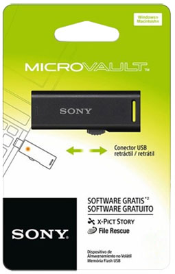 Pendrive 16GB Sony MicroVault USM16GR/BM c/ LED, USB2