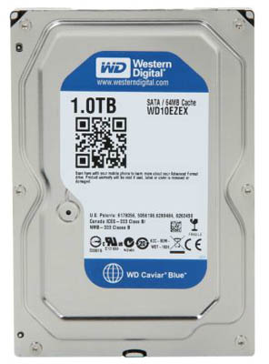 HD 1TB WD Blue WD10EZEX, 64MB cache SATA 6GB/s 7200 RPM