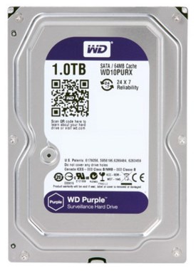 HD p/ DVR NVR WD WD10PURX Purple 1TB 6GBps 64MB SATA