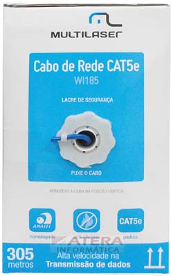 Caixa de cabo de rede CAT5e Multilaser WI185 azul 305 m