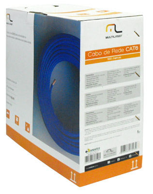 Caixa de cabo de rede CAT6 Multilaser WI267 azul 100 m