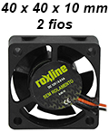 Cooler 40x40x10 mm, 12V Roxline no roletado, 2 fios 2