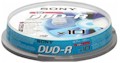 Pack com 10 m�dias Sony DVD-R 4.7GB 120 min. 10DMR47BSP