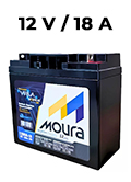 Bateria estacionria VRLA Moura 12MVA-18 12VDC 18Ah9