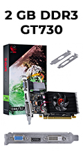 Placa vdeo PCyes Geforce GT730 2GB GDDR3 VGA DVI HDMI