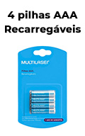 4 pilhas recarregveis Multilaser CB050, AAA 1000mAh