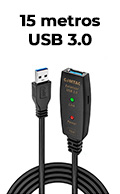 Cabo extensor USB 3.0 amplificado Comtac 28129375 15m 