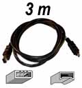 Cabo Firewire (IEEE1394) 6X4 de 3,0 m  11211