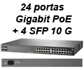 Switch HPE Aruba JL255A 2930F 24 portas Giga. PoE, 4SFP