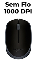 Mouse sem fio Logitech M170 preto 1000 dpi 2.4GHz