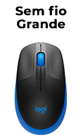 Mouse sem fio grande Logitech M190 3 botes 1000 dpi