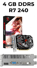Placa vdeo PCyes Radeon R7240 4GB GDDR5 VGA DVI HDMI