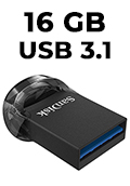 Pendrive Flash Drive 16GB SanDisk Ultra Fit USB 3.1