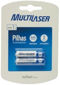2 pilhas recarregveis Multilaser CB051, AAA 1000mAh2