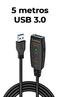 Cabo extensor USB 3.0 amplificado Comtac 28129373 5m 2