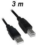 Cabo USB 2.0 tipo A macho p/ B macho Roxline, 3 m2