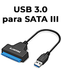 Cabo conversor USB 3.0 p/ SATA III Comtac 291393802