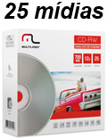 25 Mdias em envelopes CD-RW Multilaser CD053 12X 700MB#100