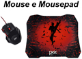 Mouse Gamer c/ Pad Pisc 1886 7 bot. 3 luzes 1600dpi USB#98