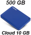 HD externo 500GB Toshiba Canvio ConnectII USB3 c/ Cloud#100