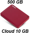 HD externo 500GB Toshiba Canvio ConnectII USB3 c/ Cloud2