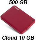 HD externo 500GB Toshiba Canvio ConnectII USB3 c/ Cloud