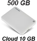 HD externo 500GB Toshiba Canvio ConnectII USB3 c/ Cloud