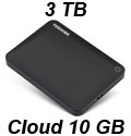 HD externo 3TB Toshiba Canvio Connect II USB3 c/ Cloud2