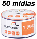 50 mdias avulsas DVD+R DualL Multilaser DV047 8.5GB 8X