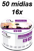 50 mdias avulsas DVD-R Multilaser DV060 4.7GB 16X#100
